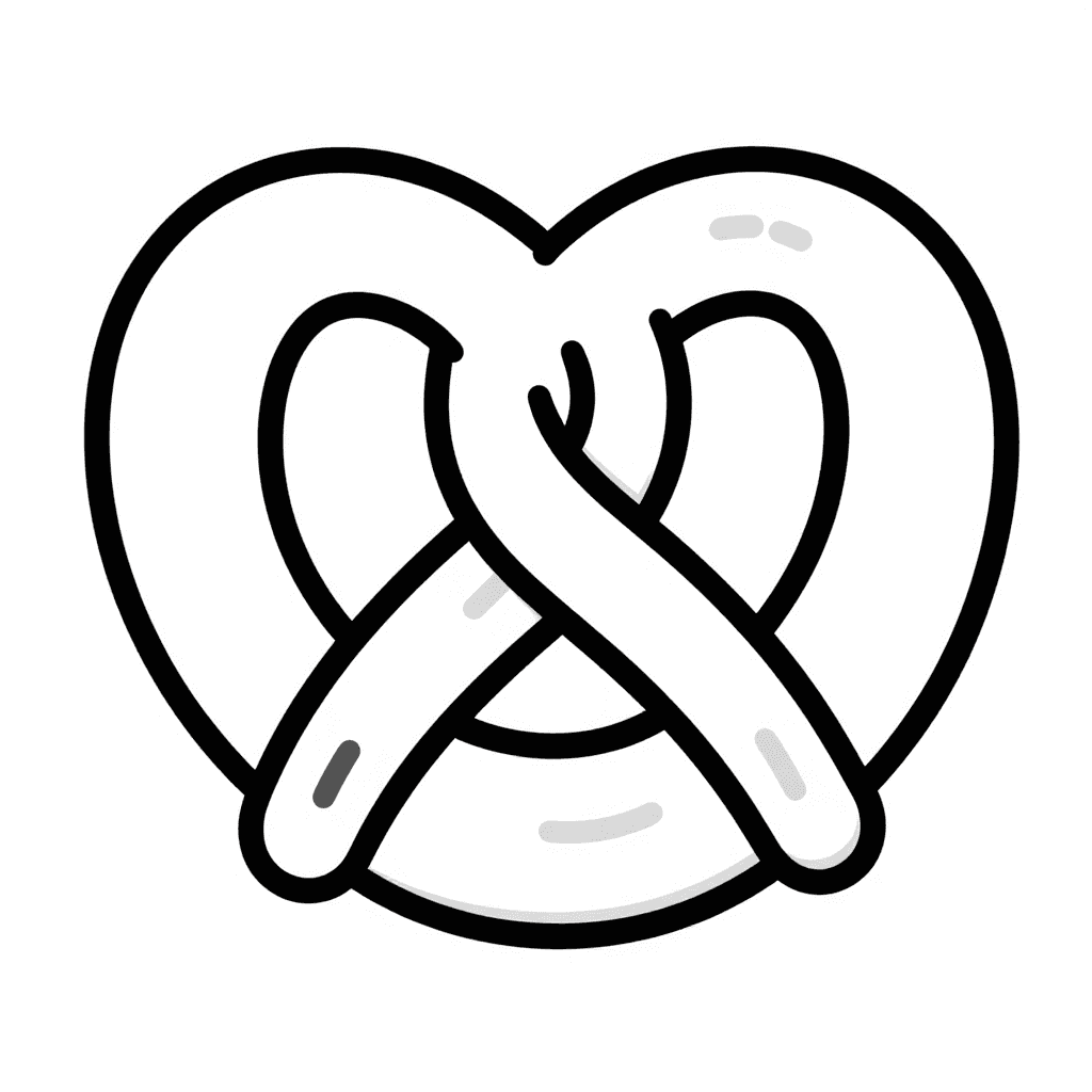 A Pretzel Coloring Page - free printable coloring page for kids to download