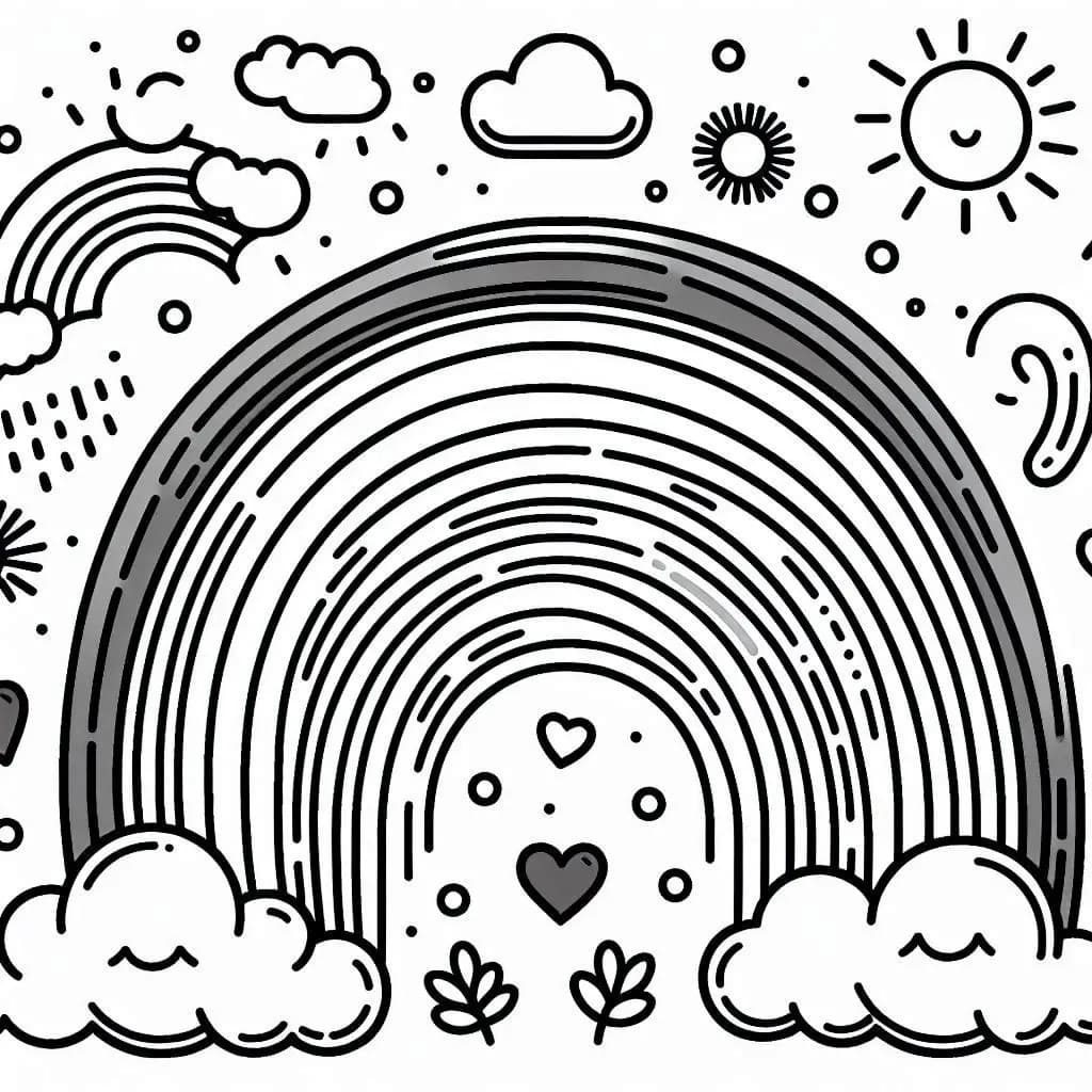 Beautiful Rainbow – A Colorful Journey of Creativity! - free printable coloring page for kids to download