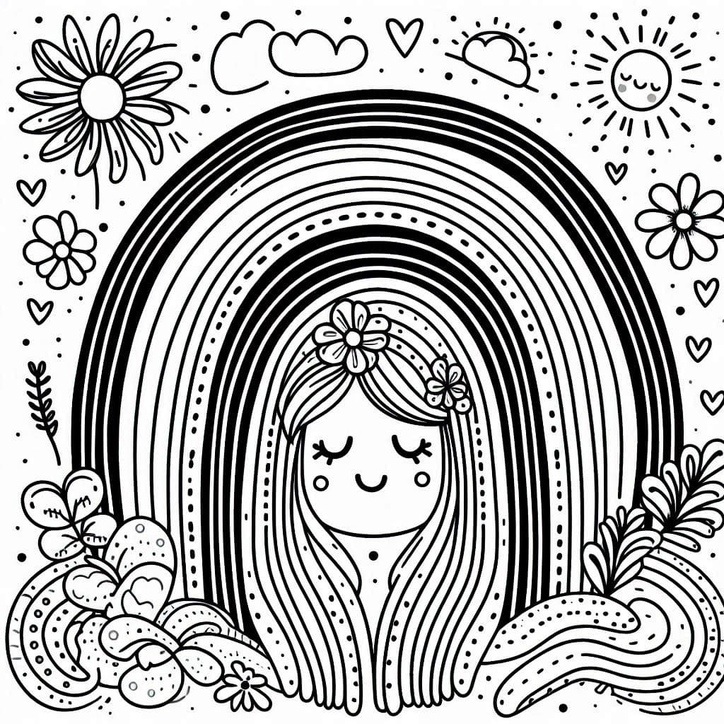 Beautiful Rainbow – A Colorful Journey of Creativity! - free coloring page image 3 of 4