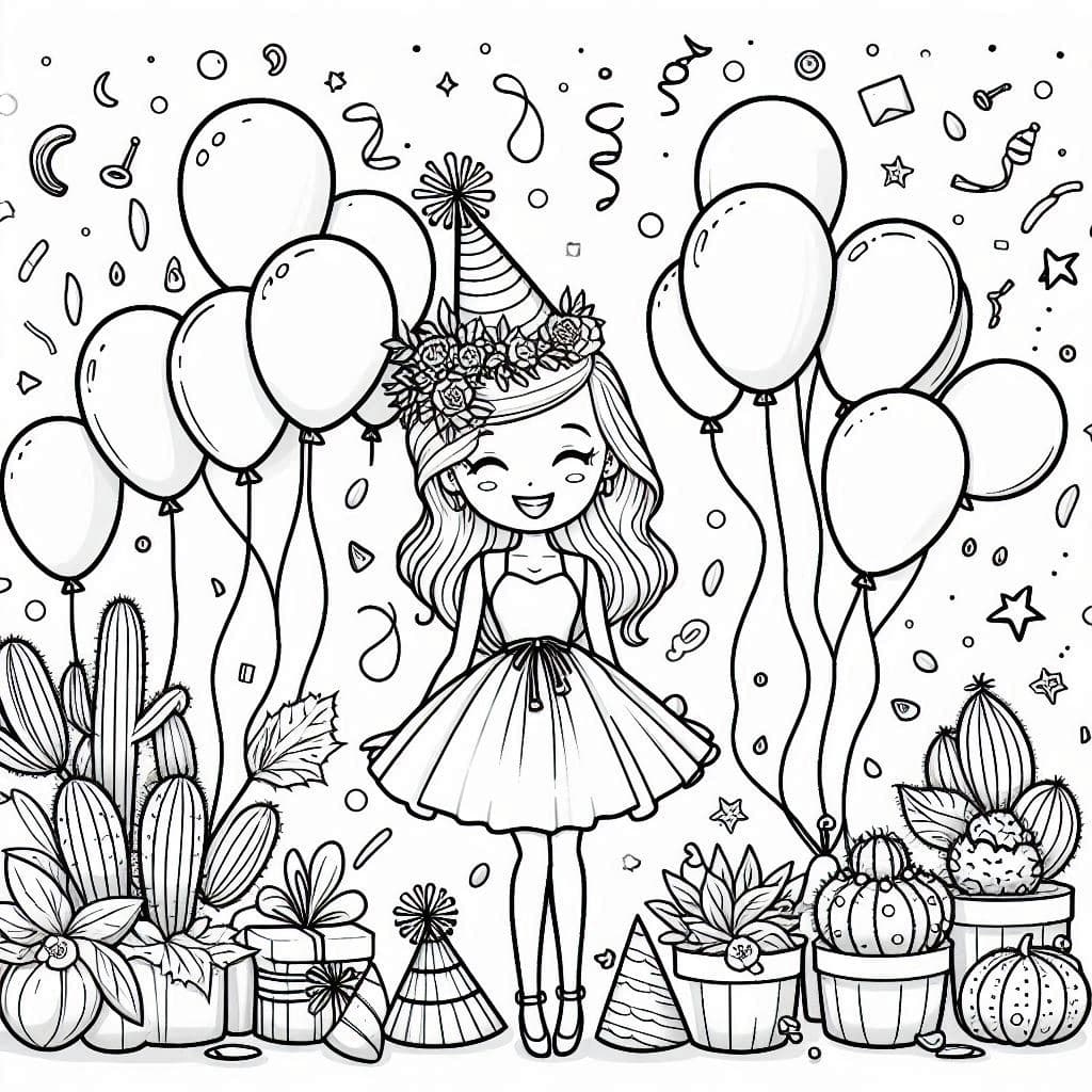 Balloons Party – A Fun and Festive Coloring Adventure! - free coloring page image 2 of 4