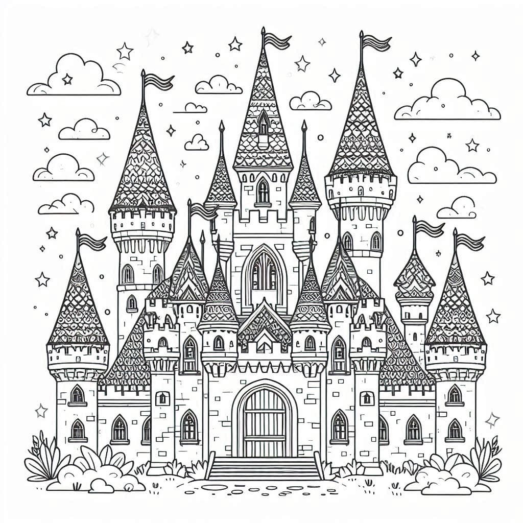 Magical Castle - Enchanting Free Coloring Pages for Fantasy Lovers! - free coloring page image 4 of 4