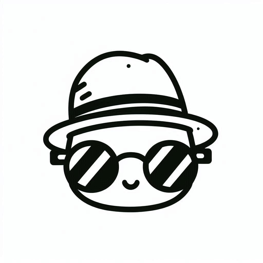 Hat and Glasses - Stylish Free Coloring Pages for Fashion Fun! - free coloring page image 3 of 4
