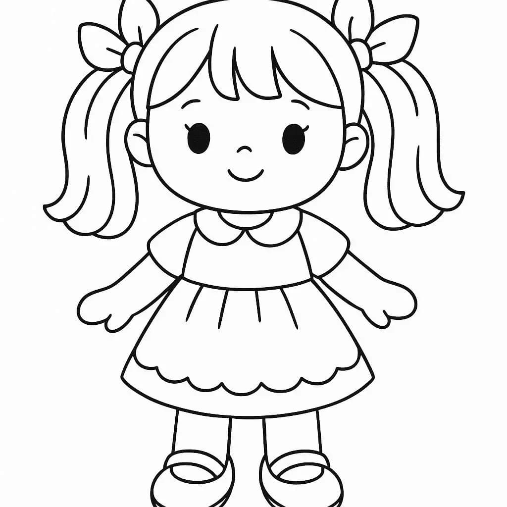 The Adorable Doll  - free coloring page image 2 of 11