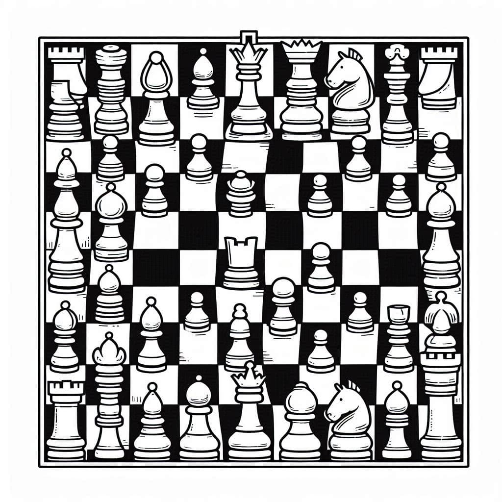 A Chessboard - Strategic Free Coloring Pages for Young Thinkers! - free coloring page image 3 of 4