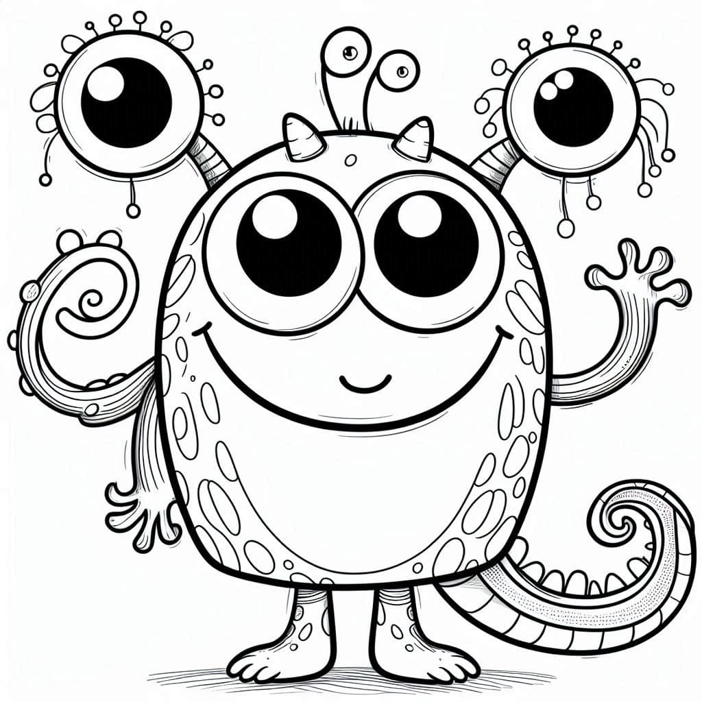 Friendly Monster - Fun and Free Coloring Pages for Monster Lovers! - free coloring page image 4 of 4