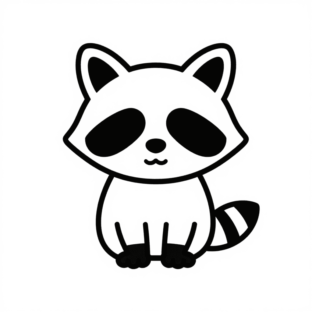 A Raccoon With Mask Coloring Page - free coloring page image 3 of 3