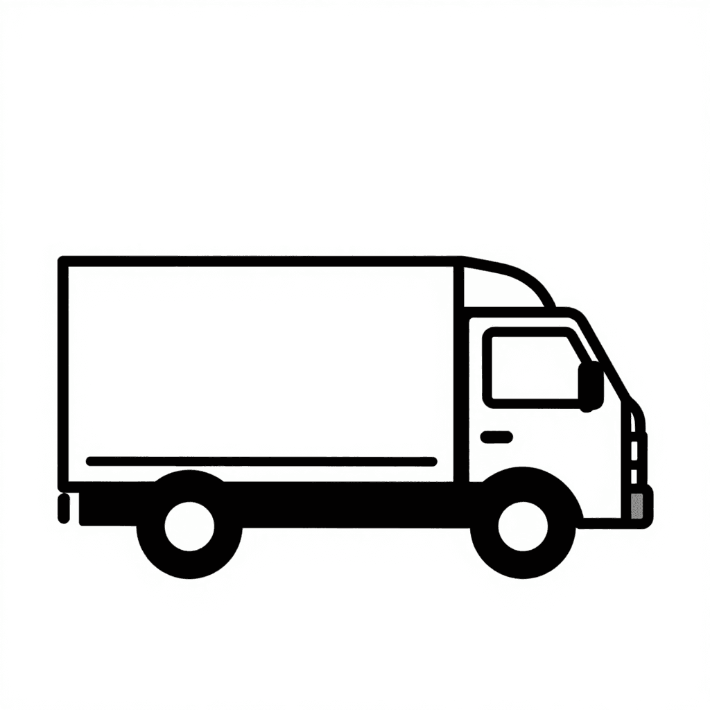 A Delivery Truck Coloring Page - free printable coloring page for kids to download