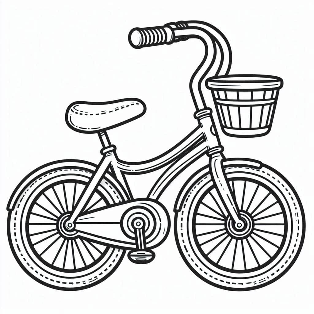 Lovely Ride: The Cute Bicycle - free printable coloring page for kids to download