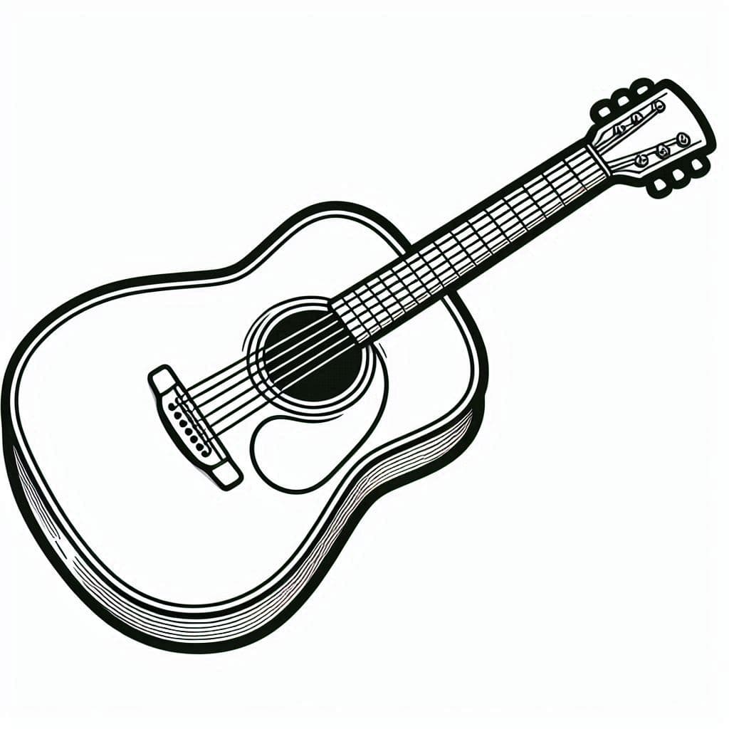 A Guitar - Musical Free Coloring Pages for Budding Artists & Music Lovers! - free coloring page image 2 of 4
