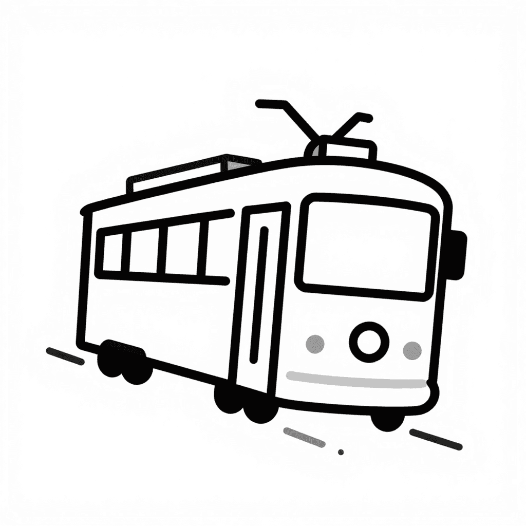 A Tram Coloring Page - free coloring page image 2 of 3