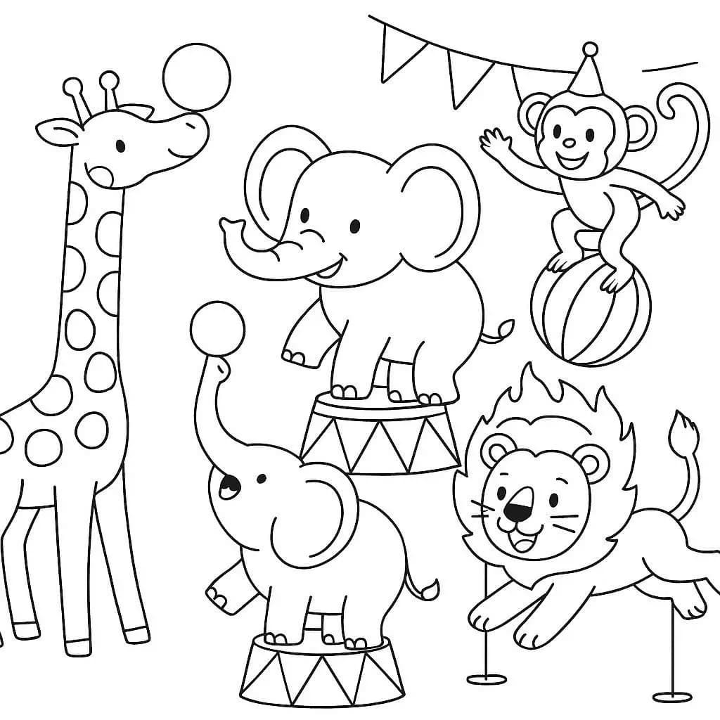 Big Top Fun: Animal Circus Coloring Book - free coloring page image 4 of 7