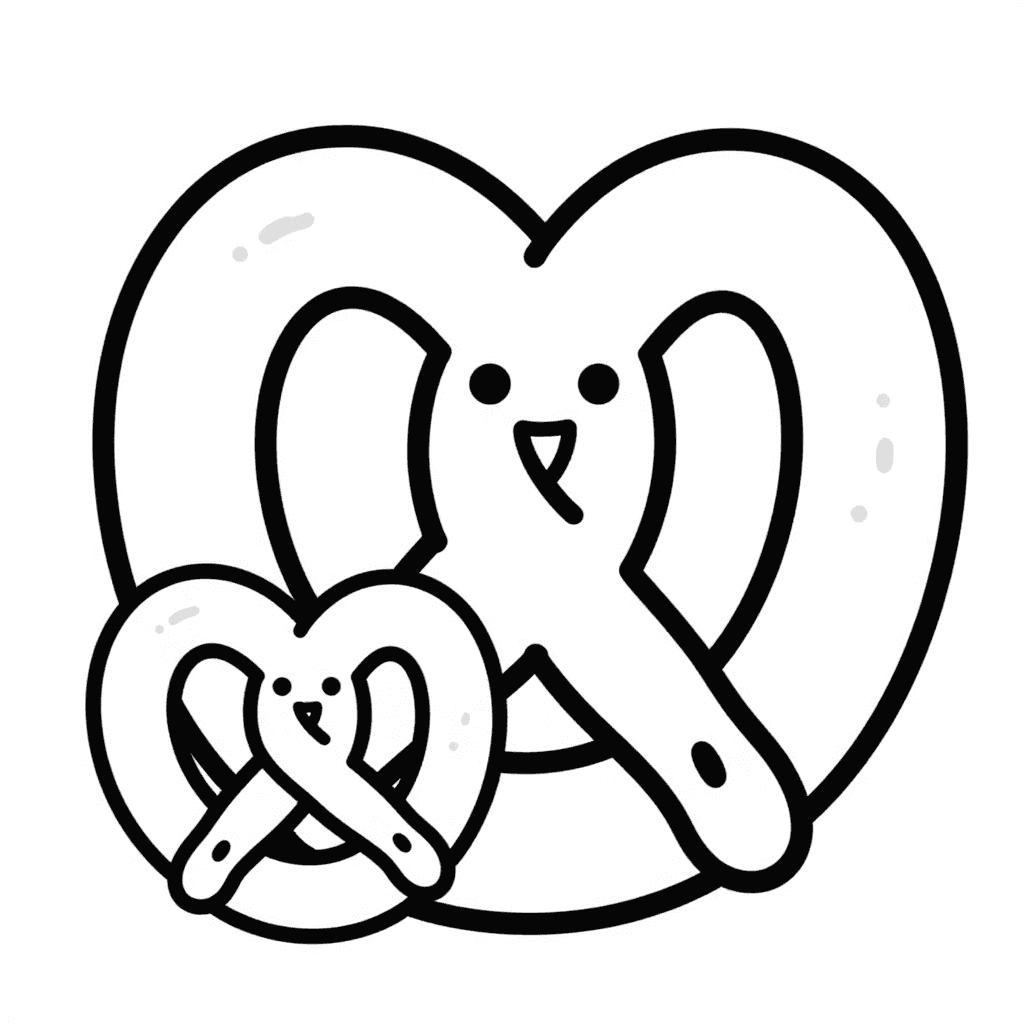 A Pretzel Coloring Page - free coloring page image 2 of 3