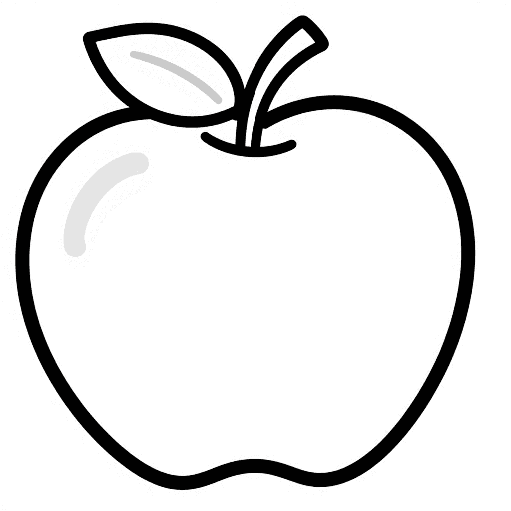 Apple Fruit Coloring Page - free printable coloring page for kids to download