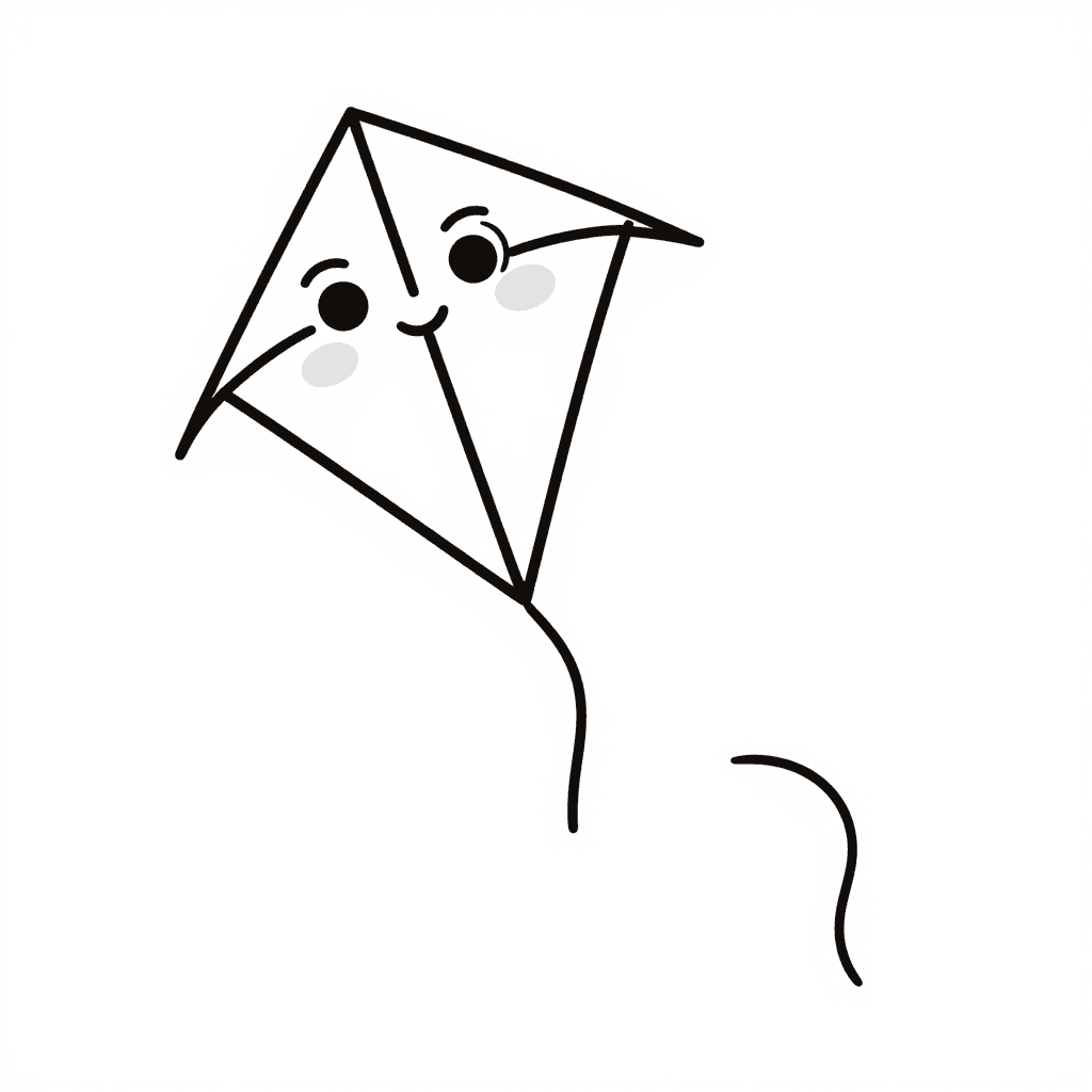 A Kite Flying Coloring Page - free coloring page image 2 of 3