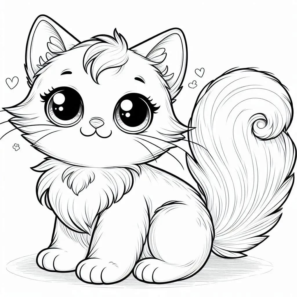 Adorable Cat - Whisker-Tickling Free Coloring Pages for Kitty Lovers! - free printable coloring page for kids to download