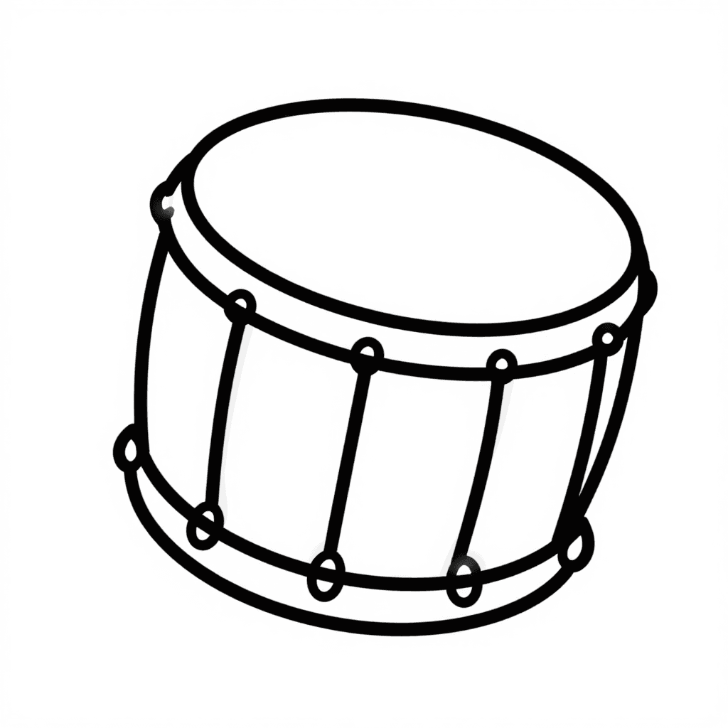 A Toy Drum Coloring Page - free coloring page image 2 of 3