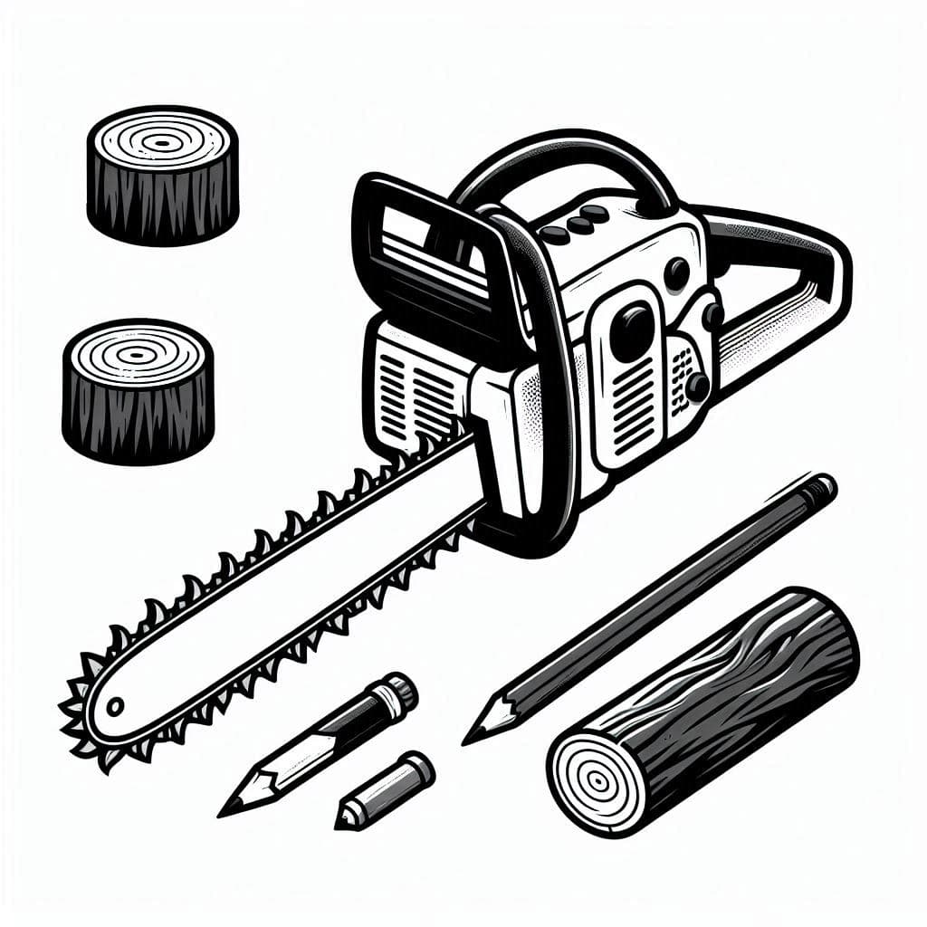 Chainsaw - Tool-Themed Free Coloring Pages for Creative Builders! - free coloring page image 4 of 4