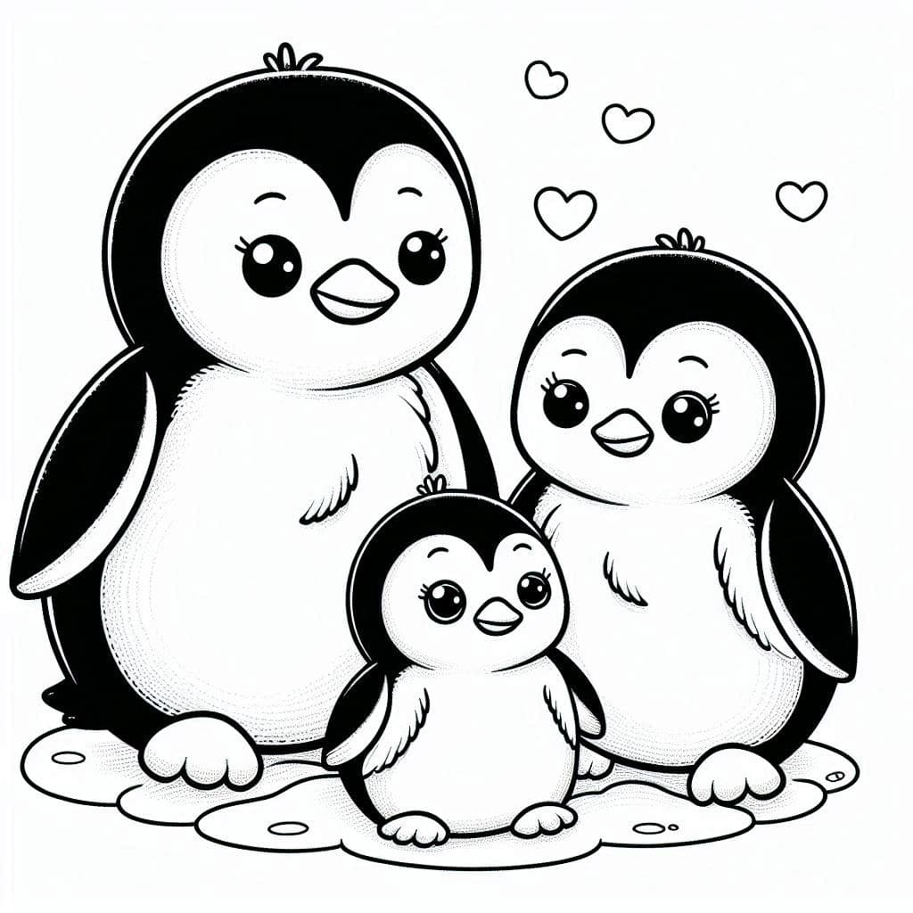 Penguin Family - Chilly & Charming Free Coloring Pages! - free coloring page image 4 of 4