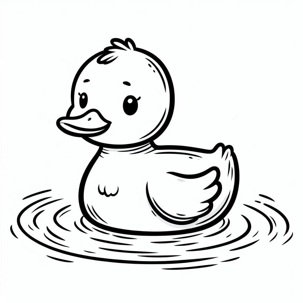Duck in the Water – A Peaceful Coloring Experience - free coloring page image 3 of 4