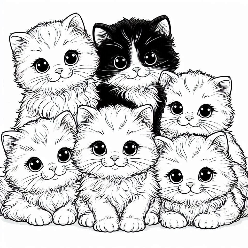 Fluffy Kittens - Adorable Free Coloring Pages for Cat Lovers! - free coloring page image 2 of 4