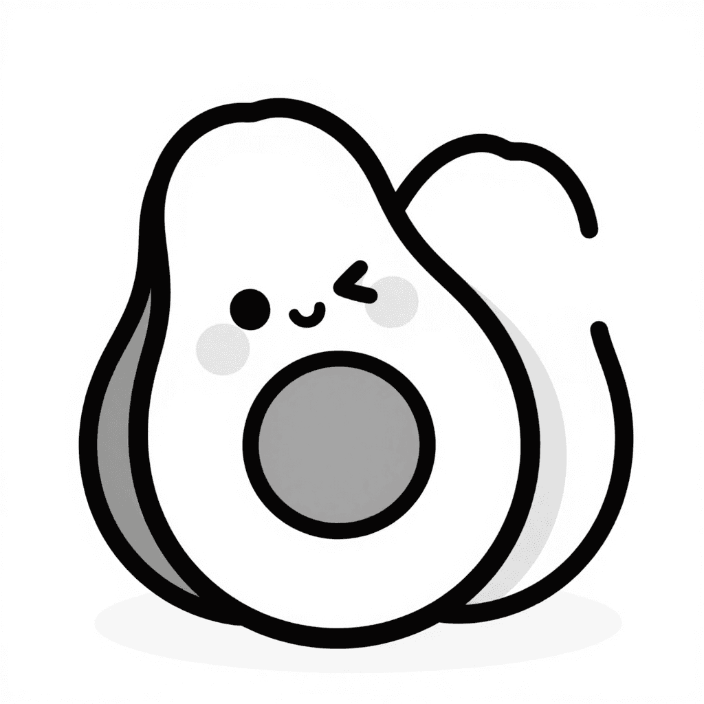 An Avocado Coloring Page - free coloring page image 2 of 3