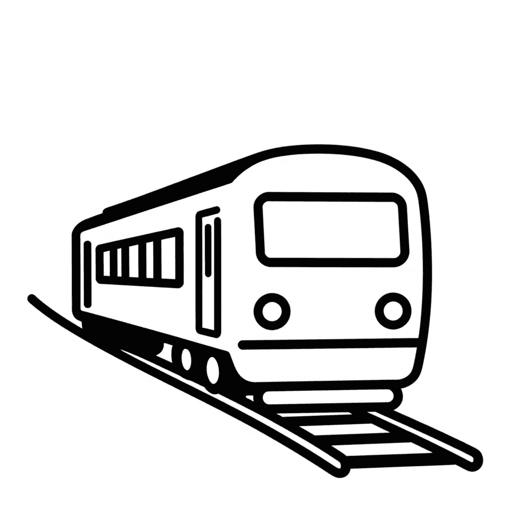 A Train On Tracks Coloring Page - free coloring page image 3 of 3