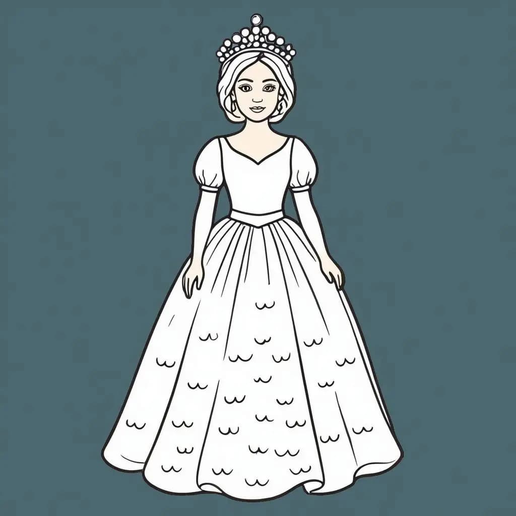 Princess Dreams: Fancy Gown Coloring Book - free coloring page image 4 of 7
