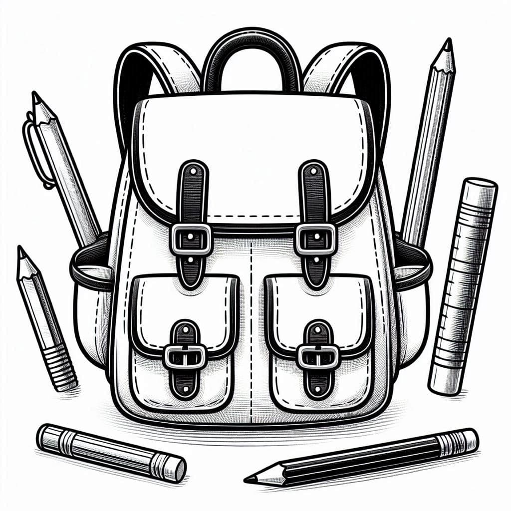 School Bag - Fun and Free Coloring Pages for Back-to-School Creativity! - free coloring page image 2 of 4