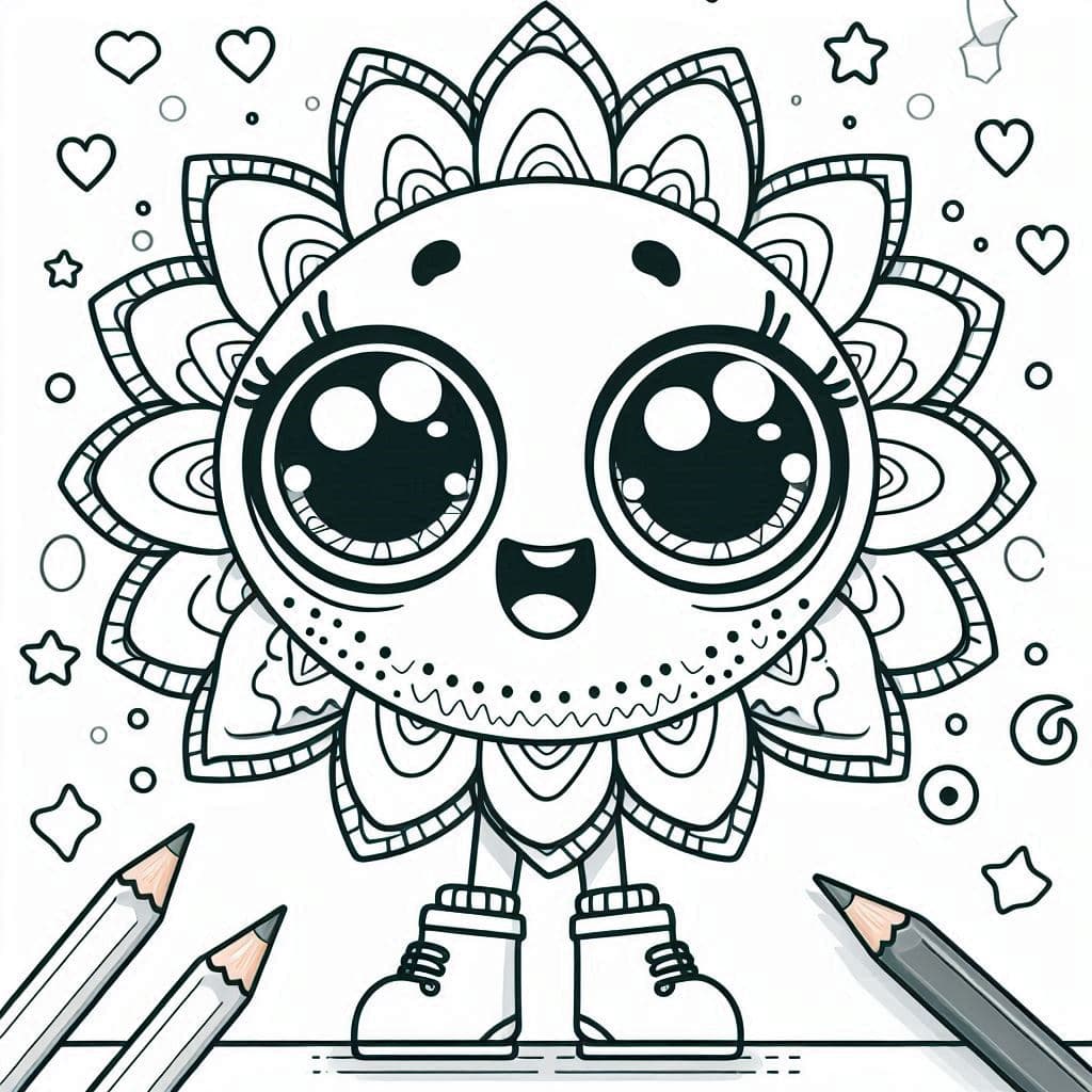 Cute & Colorful: Adorable Characters Coloring Book  - free coloring page image 3 of 6