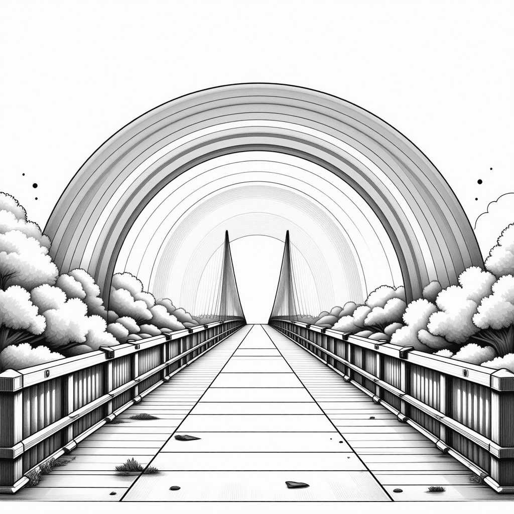 A Rainbow Bridge Coloring Page - free coloring page image 3 of 4