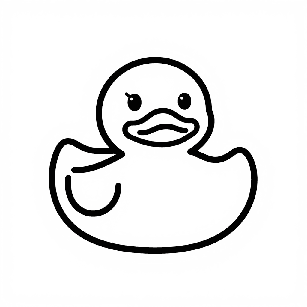 A Rubber Duck Coloring Page - free coloring page image 3 of 3