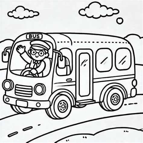 Bus Transportation - free coloring page image 3 of 4