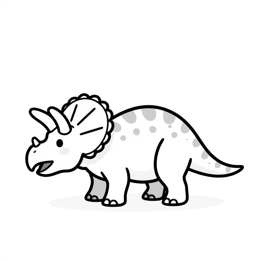 A Triceratops Standing Coloring Page - free printable coloring page for kids to download