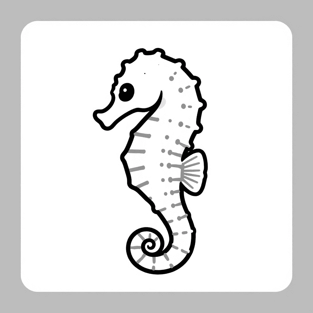 A Seahorse Swimming Coloring Page - free coloring page image 3 of 3