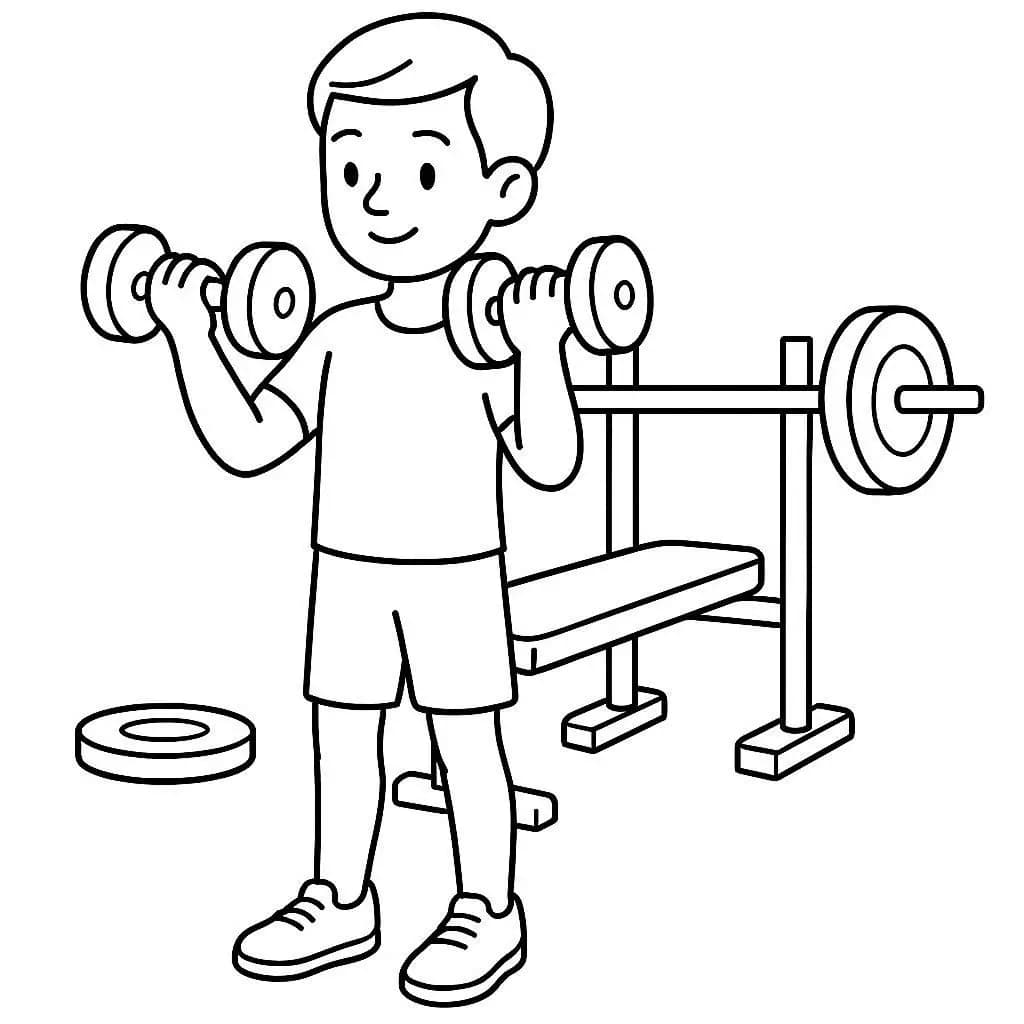 Get Moving! Fun Exercise! Gym Time Coloring Book - free coloring page image 6 of 8