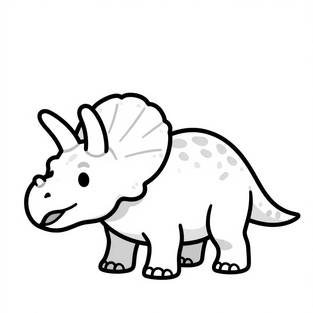 A Triceratops Standing Coloring Page - free coloring page image 2 of 3