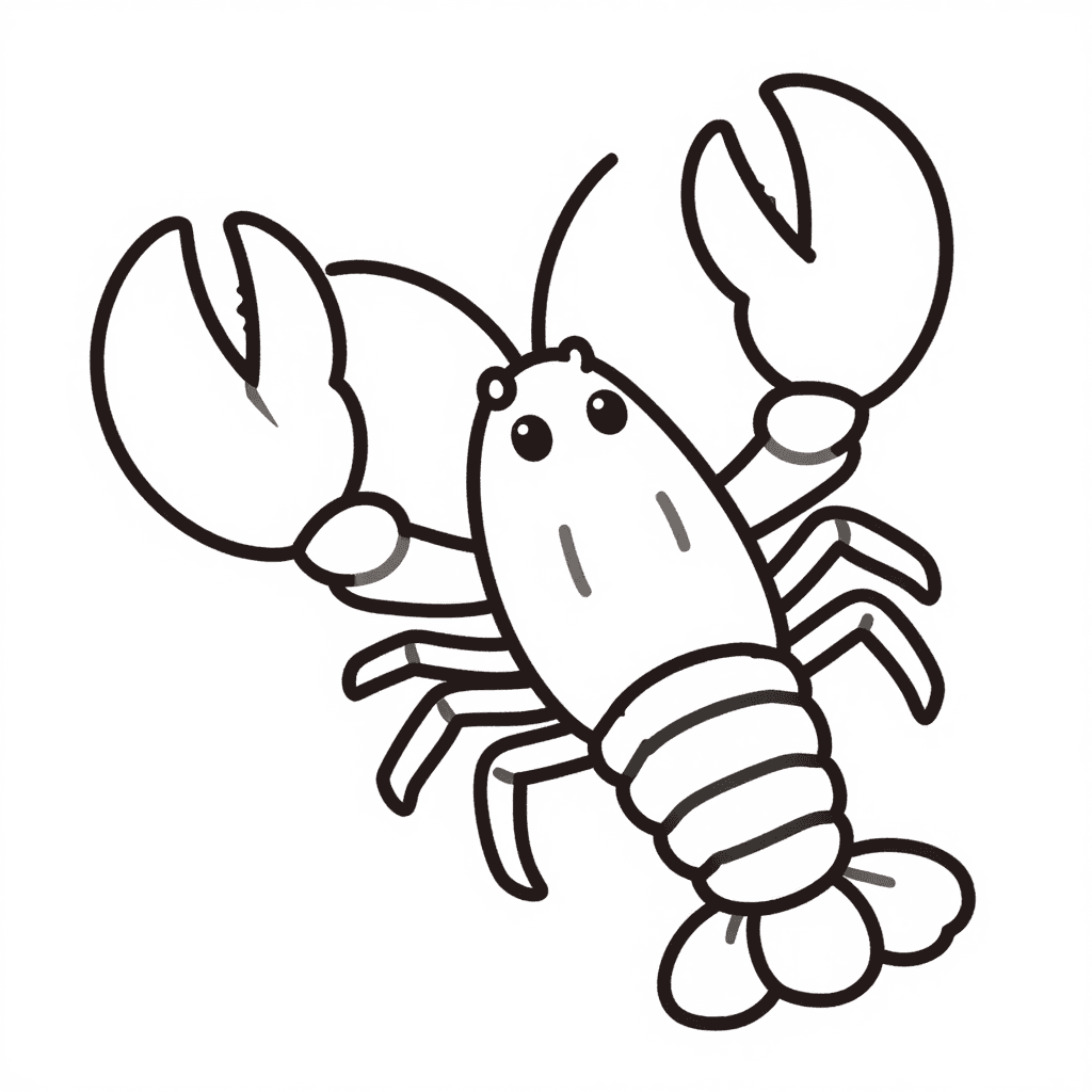 A Lobster With Claws Coloring Page - free coloring page image 2 of 3