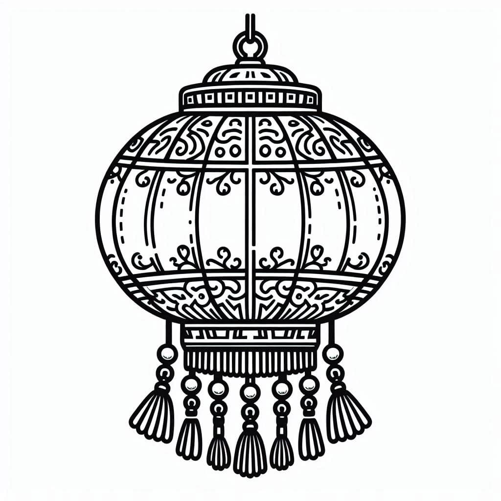 Chinese Lantern - Festive Free Coloring Pages for Cultural Celebration! - free coloring page image 3 of 4