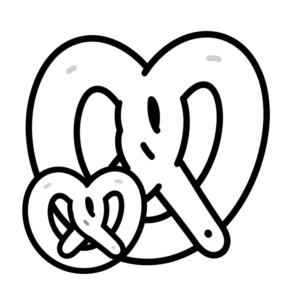 A Pretzel Coloring Page - free coloring page image 2 of 3