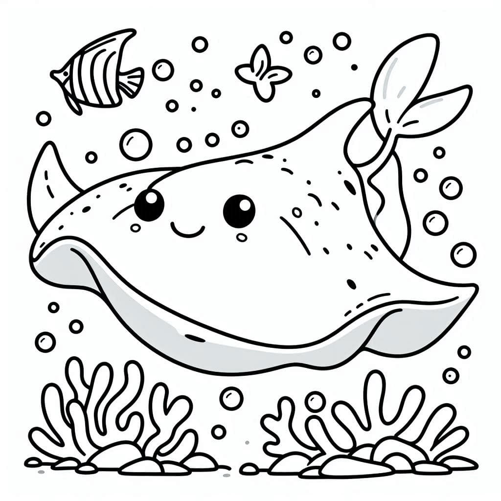 Manta Ray - Graceful Free Coloring Pages for Ocean Explorers! - free coloring page image 3 of 4