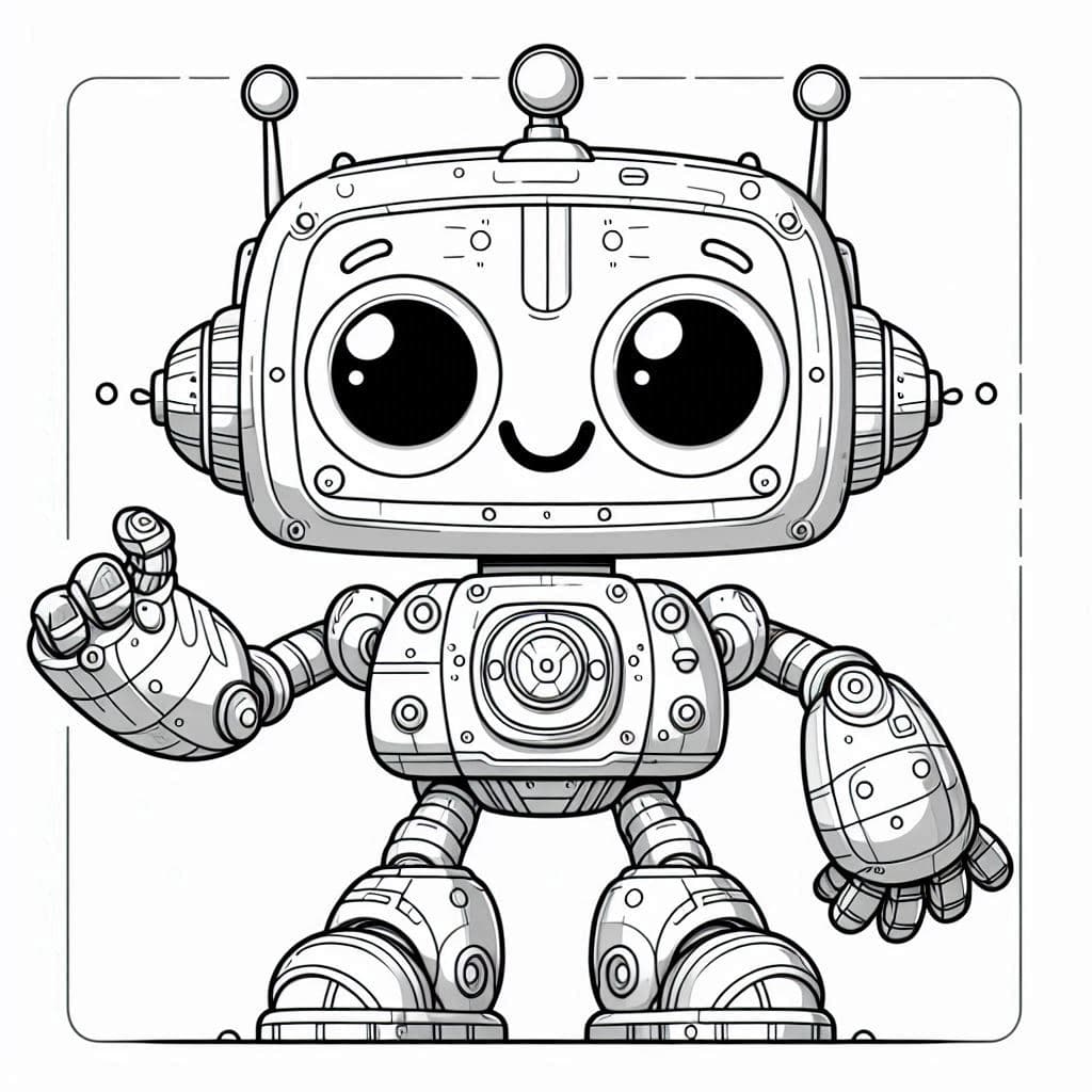 Cool Robot - Futuristic Free Coloring Pages for Tech Lovers! - free coloring page image 2 of 4