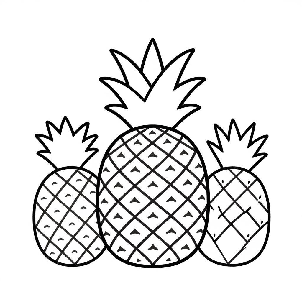 A Pineapple Coloring Page - free printable coloring page for kids to download