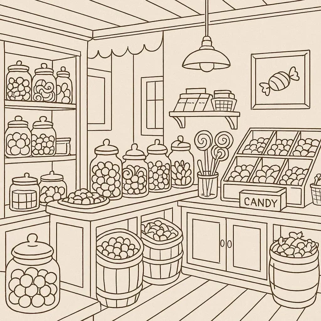 Sweet Fun at the Magical Candy Shop – Coloring Book - free coloring page image 4 of 4