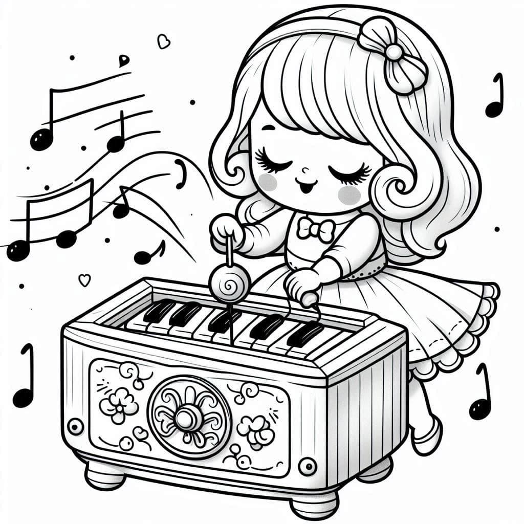 Music Box - Enchanting Free Coloring Pages for Dreamy Melodies! - free coloring page image 4 of 4