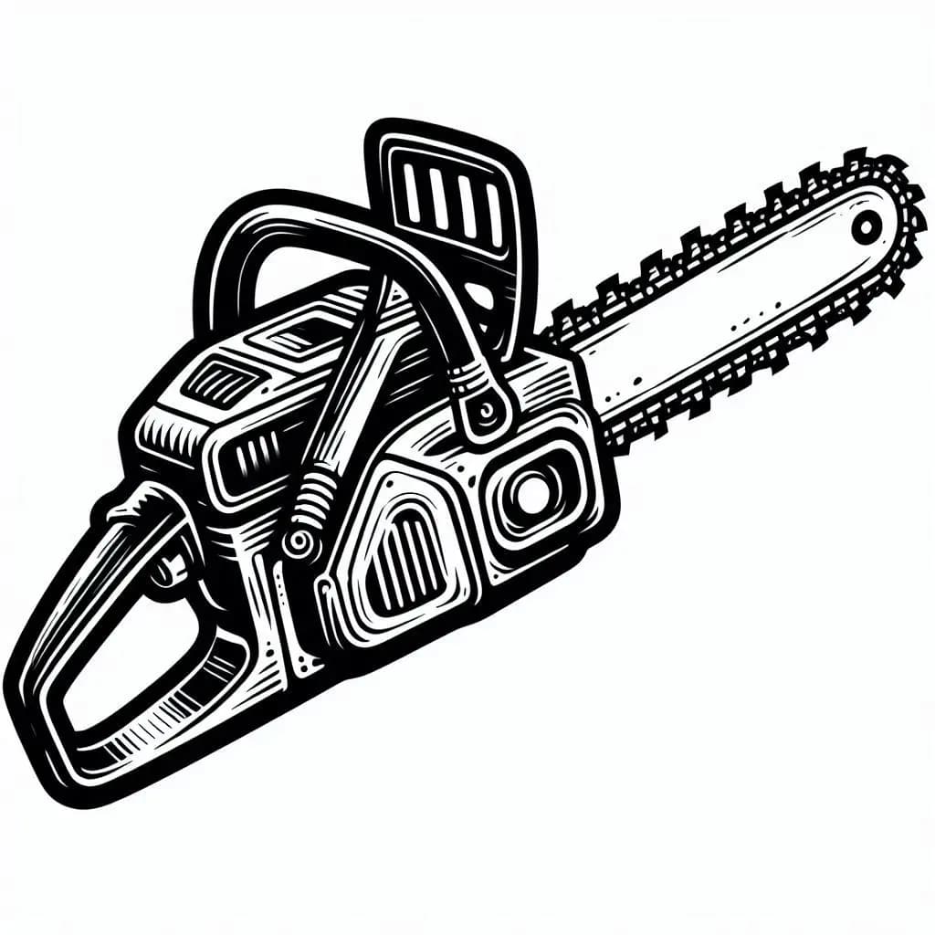 Chainsaw - Tool-Themed Free Coloring Pages for Creative Builders! - free printable coloring page for kids to download
