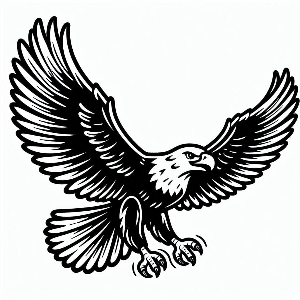 Flying Eagle - Soaring Free Coloring Pages for Majestic Creativity! - free coloring page image 2 of 4