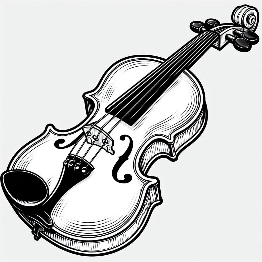 A Violin - Elegant Free Coloring Pages for Music Lovers & Artists! - free coloring page image 4 of 4