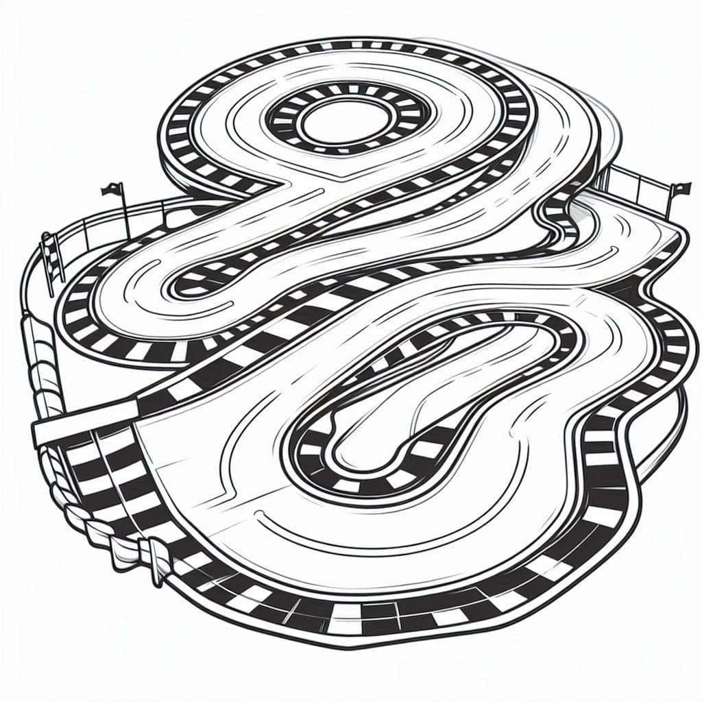 Race Track - High-Speed Free Coloring Pages for Racing Enthusiasts! - free coloring page image 2 of 4