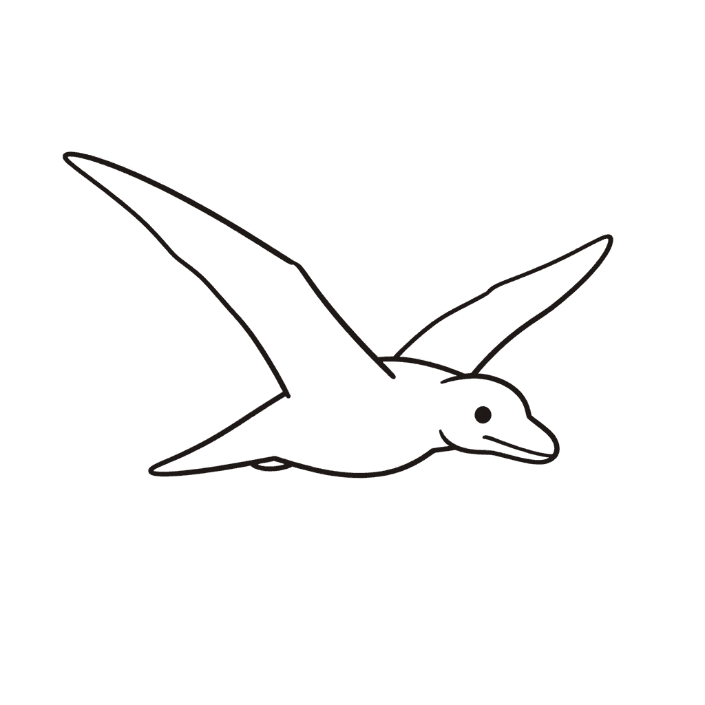 A Pterodactyl Flying Coloring Page - free printable coloring page for kids to download
