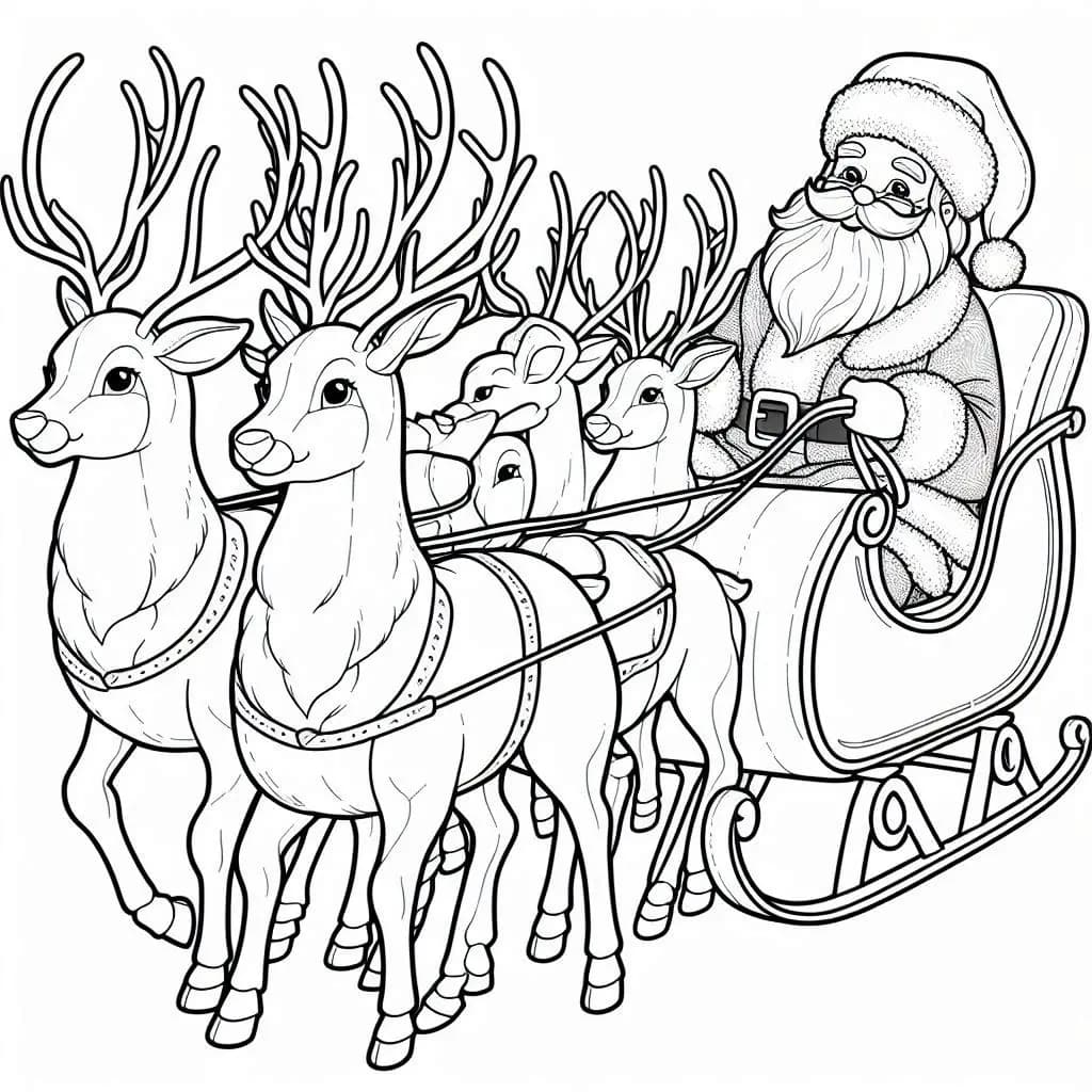 Sleigh Ride Fun: Color Santa’s Reindeer Adventure   - free coloring page image 5 of 6
